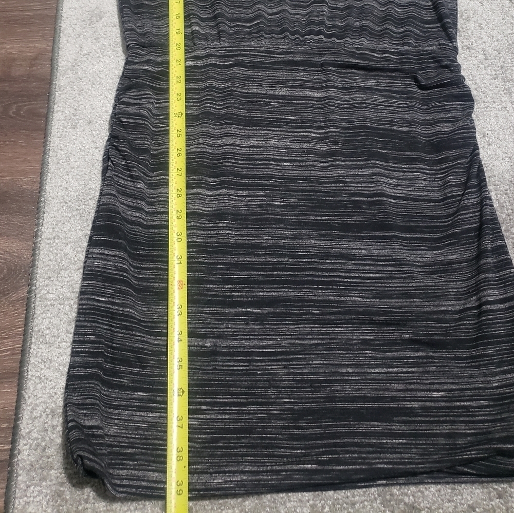Athleta Avenues Long Sleeve Ruched Dress Mottled Gray Heather Casual Athleisure - Picture 6 of 10